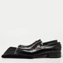 Pre Owned Lanvin Black Leather Penny Loafers Size 45