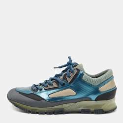 Lanvin Multicolor Canvas and Leather Lace Up Sneakers Size 41
