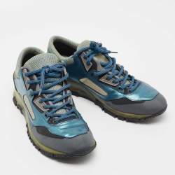 Lanvin Multicolor Canvas and Leather Lace Up Sneakers Size 41