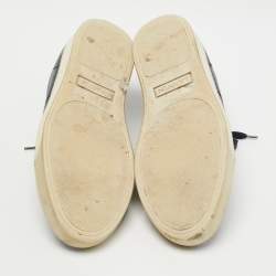 Pre Owned Lanvin Leather Navy Blue Leather Low Top Sneakers Size 41