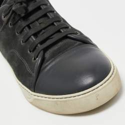 Pre Owned Lanvin Dark Grey Suede and Leather Low Top Sneakers Size 41