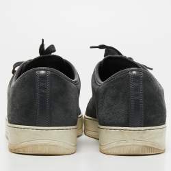 Pre Owned Lanvin Dark Grey Suede and Leather Low Top Sneakers Size 41