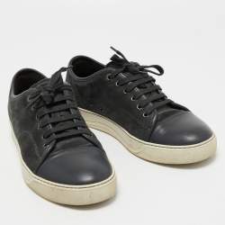 Pre Owned Lanvin Dark Grey Suede and Leather Low Top Sneakers Size 41