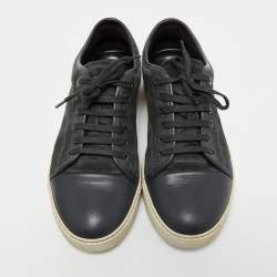 Pre Owned Lanvin Dark Grey Suede and Leather Low Top Sneakers Size 41