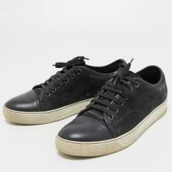 Pre Owned Lanvin Dark Grey Suede and Leather Low Top Sneakers Size 41