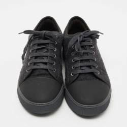 Pre Owned Lanvin Dark Grey Tweed and Rubber Low Top Sneakers Size 41