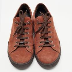 Lanvin Brown Suede Low Top Sneakers Size 43