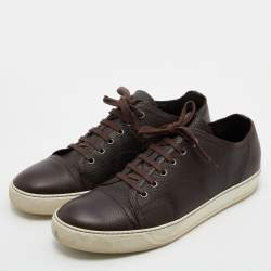 Pre Owned Lanvin Leather Brown Leather Low Top Sneakers Size 44