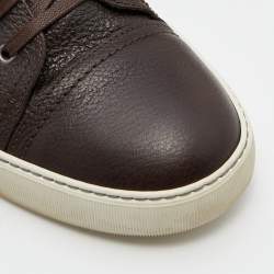 Pre Owned Lanvin Leather Brown Leather Low Top Sneakers Size 44