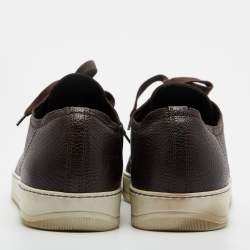 Pre Owned Lanvin Leather Brown Leather Low Top Sneakers Size 44