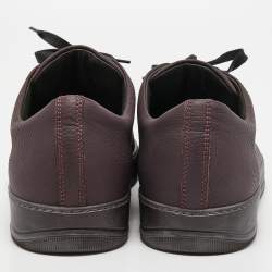 Lanvin Dark Purple Leather Low Top Sneakers Size 44
