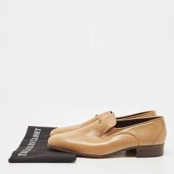 Pre Owned Lanvin Brown Leather Slip On Loafers Size 41.5