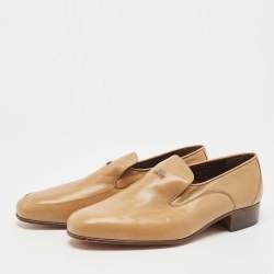 Pre Owned Lanvin Brown Leather Slip On Loafers Size 41.5