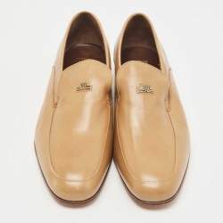 Pre Owned Lanvin Brown Leather Slip On Loafers Size 41.5