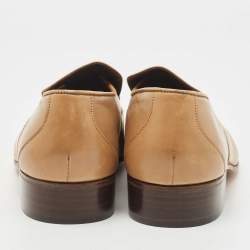 Pre Owned Lanvin Brown Leather Slip On Loafers Size 41.5