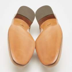 Pre Owned Lanvin Brown Leather Slip On Loafers Size 41.5