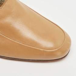 Pre Owned Lanvin Brown Leather Slip On Loafers Size 41.5