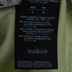Palm Angels Light Green Logo Print Cotton  Oversized T-Shirt L
