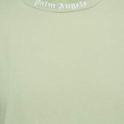 Palm Angels Light Green Logo Print Cotton  Oversized T-Shirt L