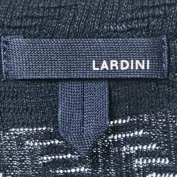 Lardini Navy Blue Knit Single Breasted Blazer M