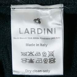 Lardini Navy Blue Knit Single Breasted Blazer M