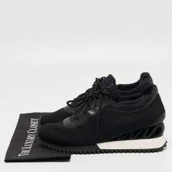 Le Silla Black Mesh and Leather Low Top Sneakers Size 41