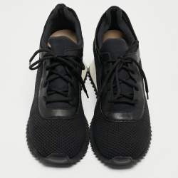 Le Silla Black Mesh and Leather Low Top Sneakers Size 41