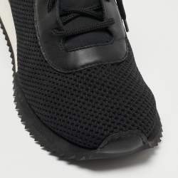 Le Silla Black Mesh and Leather Low Top Sneakers Size 41