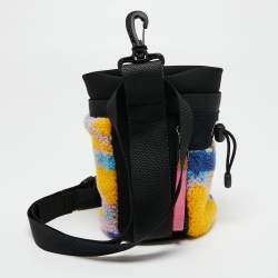 Loewe Multicolor Canvas And Shearling Fur Nature Print Chalk Bag