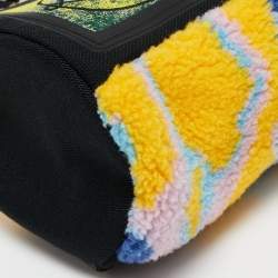 Loewe Multicolor Canvas And Shearling Fur Nature Print Chalk Bag