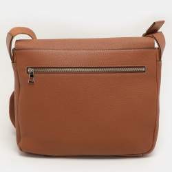 Loewe Brown Full Grain Leather Military Messenger Bag