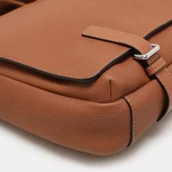 Loewe Brown Full Grain Leather Military Messenger Bag
