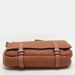Loewe Brown Full Grain Leather Military Messenger Bag