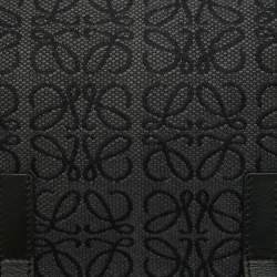 Pre Owned Loewe Black Anagram Jacquard Military Messenger Bag