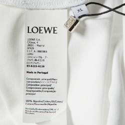 Pre Owned Loewe White Cotton Anagram Fake Pocket Crew Neck T-Shirt XL