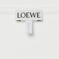 Pre Owned Loewe White Cotton Anagram Fake Pocket Crew Neck T-Shirt XL