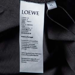 Loewe Black Anagram Embroidered Cotton Crew Neck T-Shirt XL