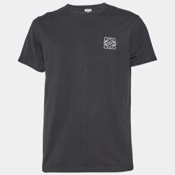 Loewe Black Anagram Embroidered Cotton Crew Neck T-Shirt XL