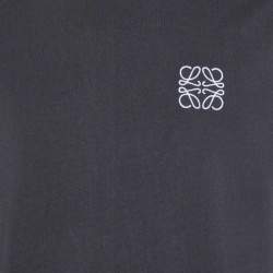 Pre Owned Loewe Black Anagram Embroidered Cotton Crew Neck T-Shirt M