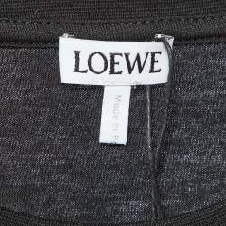 Pre Owned Loewe Black Glitch Anagram Embroidery Cotton Crew Neck T-Shirt M