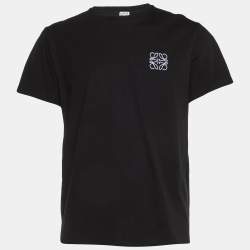 Loewe Black Anagram Embroidered Cotton Crew Neck T-Shirt XL