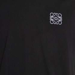 Loewe Black Anagram Embroidered Cotton Crew Neck T-Shirt XL