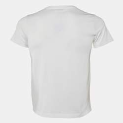 Loewe White Pixelated Anagram Embroidered Cotton T-Shirt XS