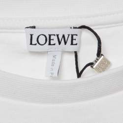 Loewe White Pixelated Anagram Embroidered Cotton T-Shirt XS