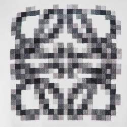 Loewe White Pixelated Anagram Embroidered Cotton T-Shirt XS