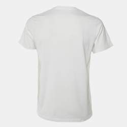 Pre Owned Loewe White Anagram Embroidered Cotton Crew Neck T-Shirt M