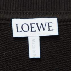 Pre Owned Loewe Black Anagram Embroidered Cotton Sweatshirt M