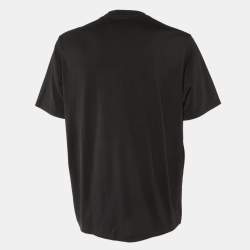 Pre Owned Loewe Black Neon Anagram Embroidered Cotton Crew Neck T-Shirt L