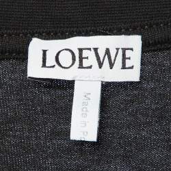 Pre Owned Loewe Black Neon Anagram Embroidered Cotton Crew Neck T-Shirt L