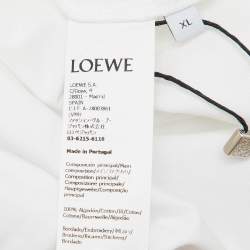 Pre Owned Loewe White Cotton Anagram Fake Pocket Crew Neck T-Shirt XL